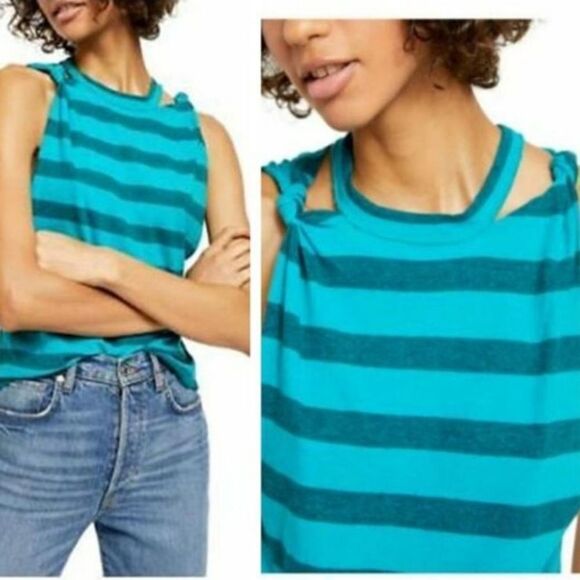 Free People The Twist Stripe Tank Size Small - Picture 2 of 5
